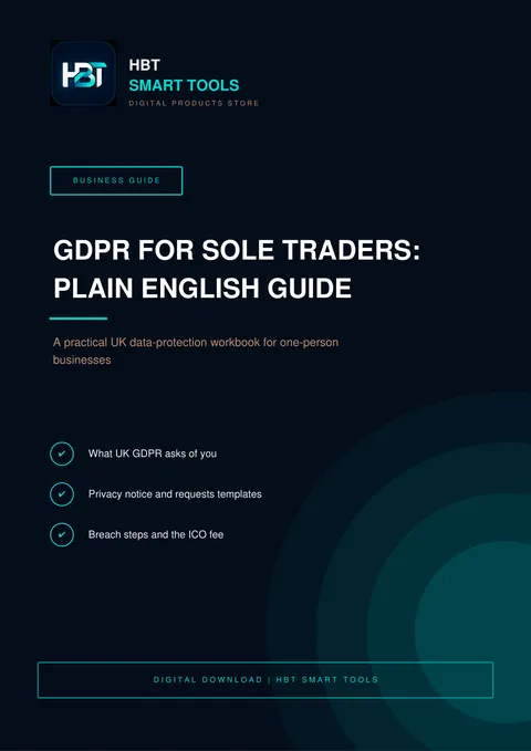 Cover of UK GDPR for Sole Traders