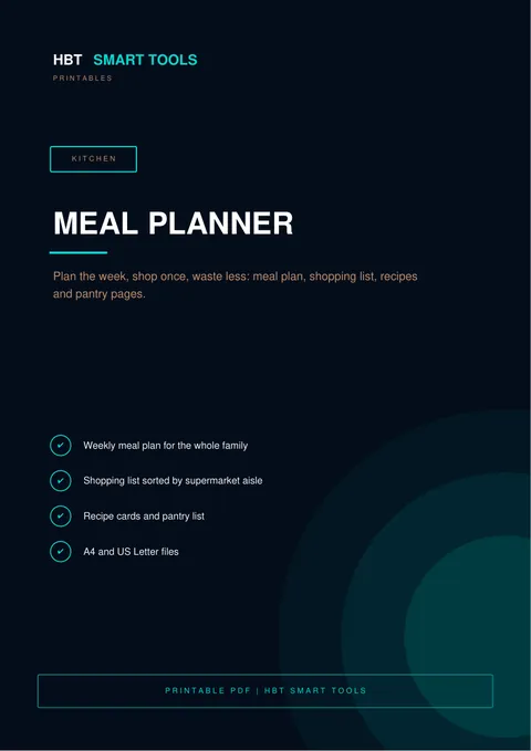 Cover of Meal Planner and Shopping List